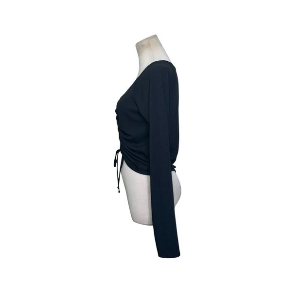 PST black long sleeves ruched top size M - Picture 9 of 11